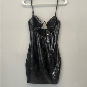 Black Strappy Dress vinyl looks new
